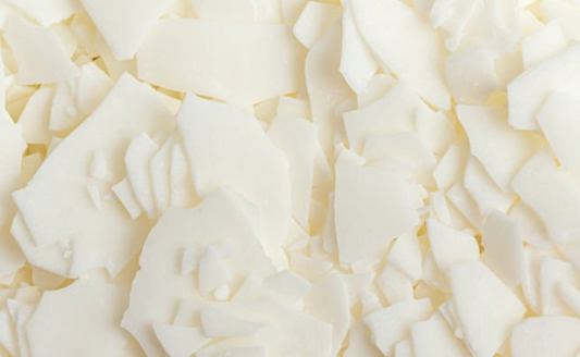 Close up of soy wax flakes